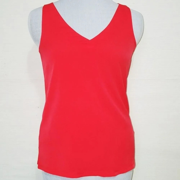 WAREHOUSE DEFINITIVES | Red V Neck Tank Top - Picture 1 of 4